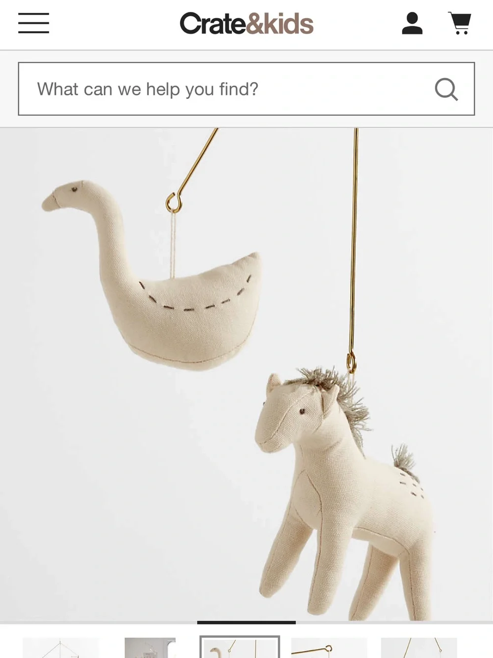 New Leanne Ford for Crate & Barrel Kids Baby Zoo Animal Nursery Crib Mobile